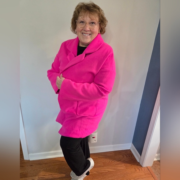 She + Sky MAGENTA Peacoat Size Large - Picture 8 of 10